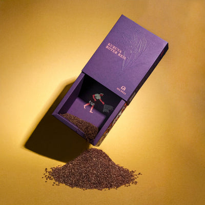 Kerala Matta rice burgundy grains falling out of the package